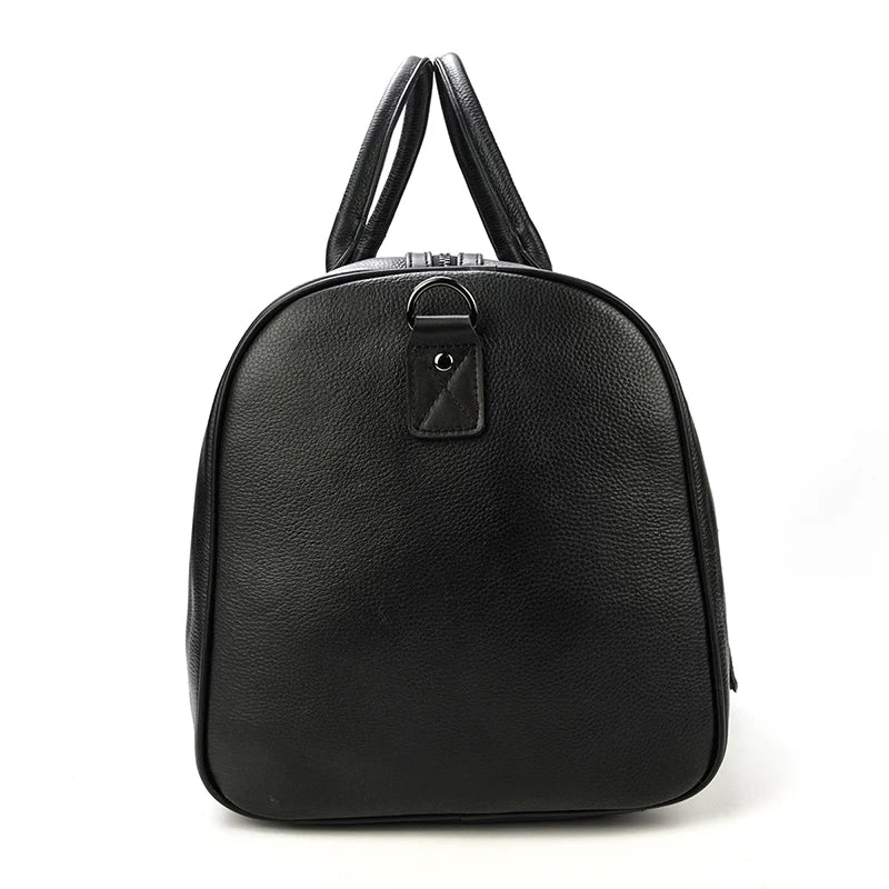 Mala de Viagem de Couro Legítimo Personalizado Preto