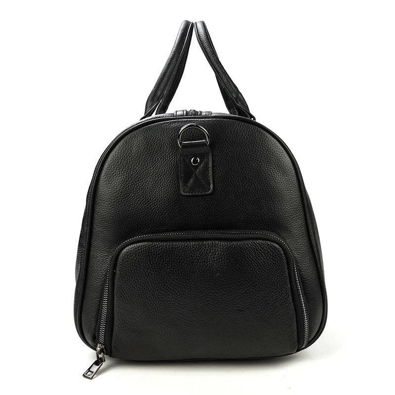 Mala de Viagem de Couro Legítimo Personalizado Preto