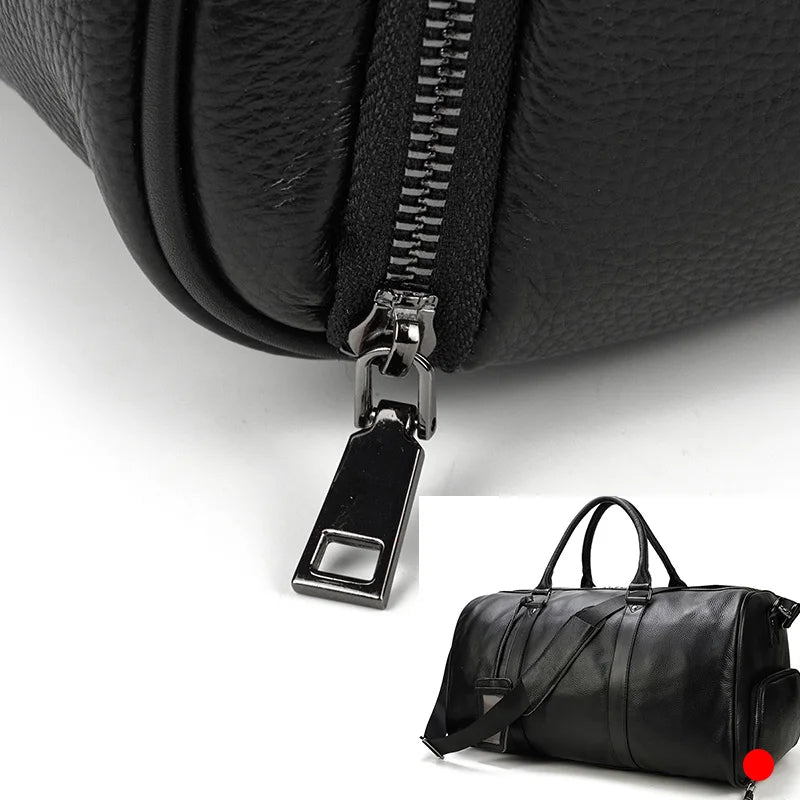 Mala de Viagem de Couro Legítimo Personalizado Preto