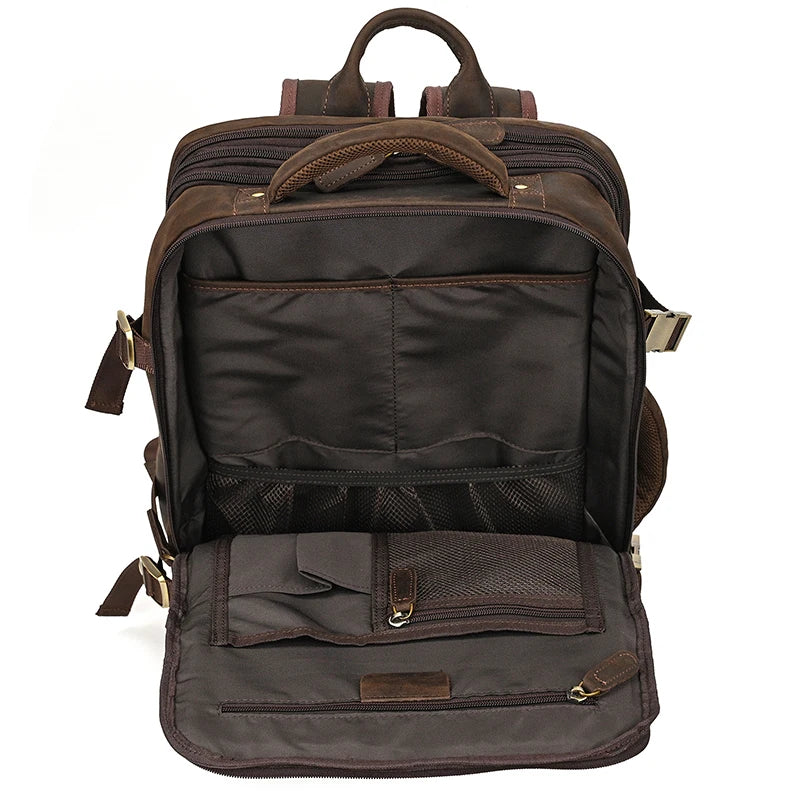 Mochila Executiva de Couro Legítimo Marrom
