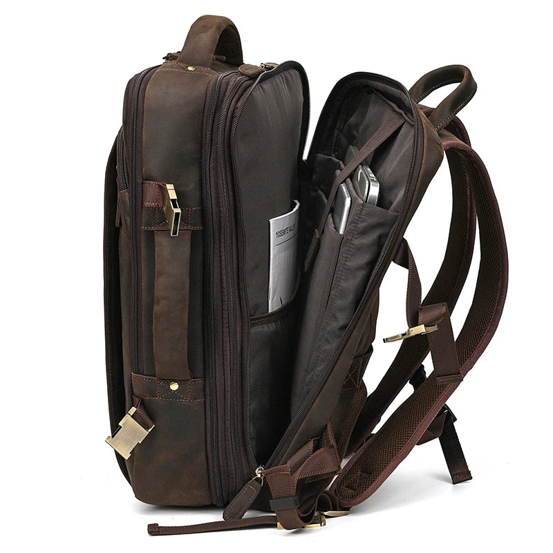 Mochila Executiva de Couro Legítimo Marrom