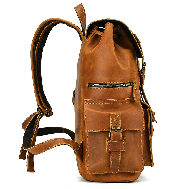 Mochila Executiva em Couro Legítimo Marrom Claro