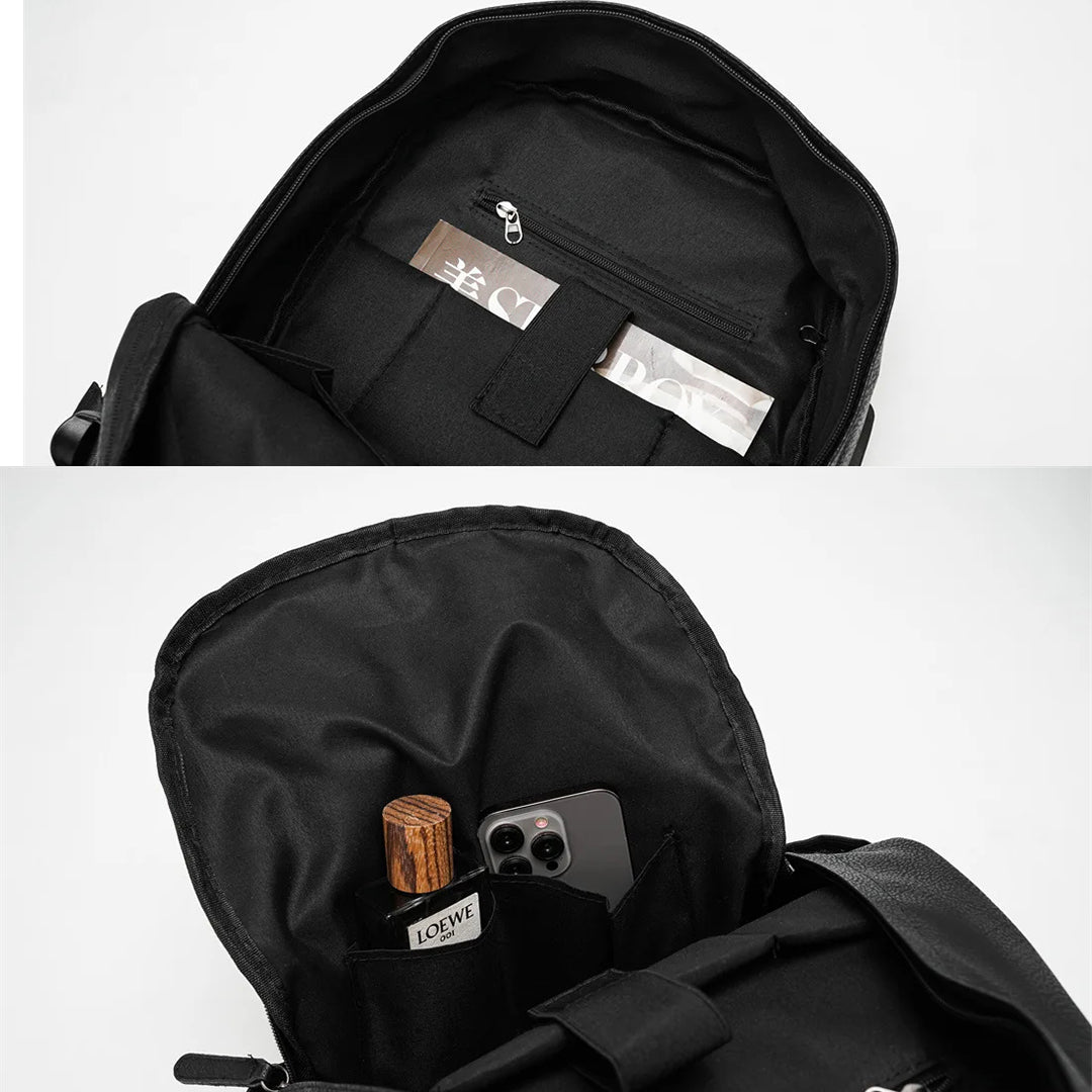 Mochila Executiva Masculina de Couro Preto