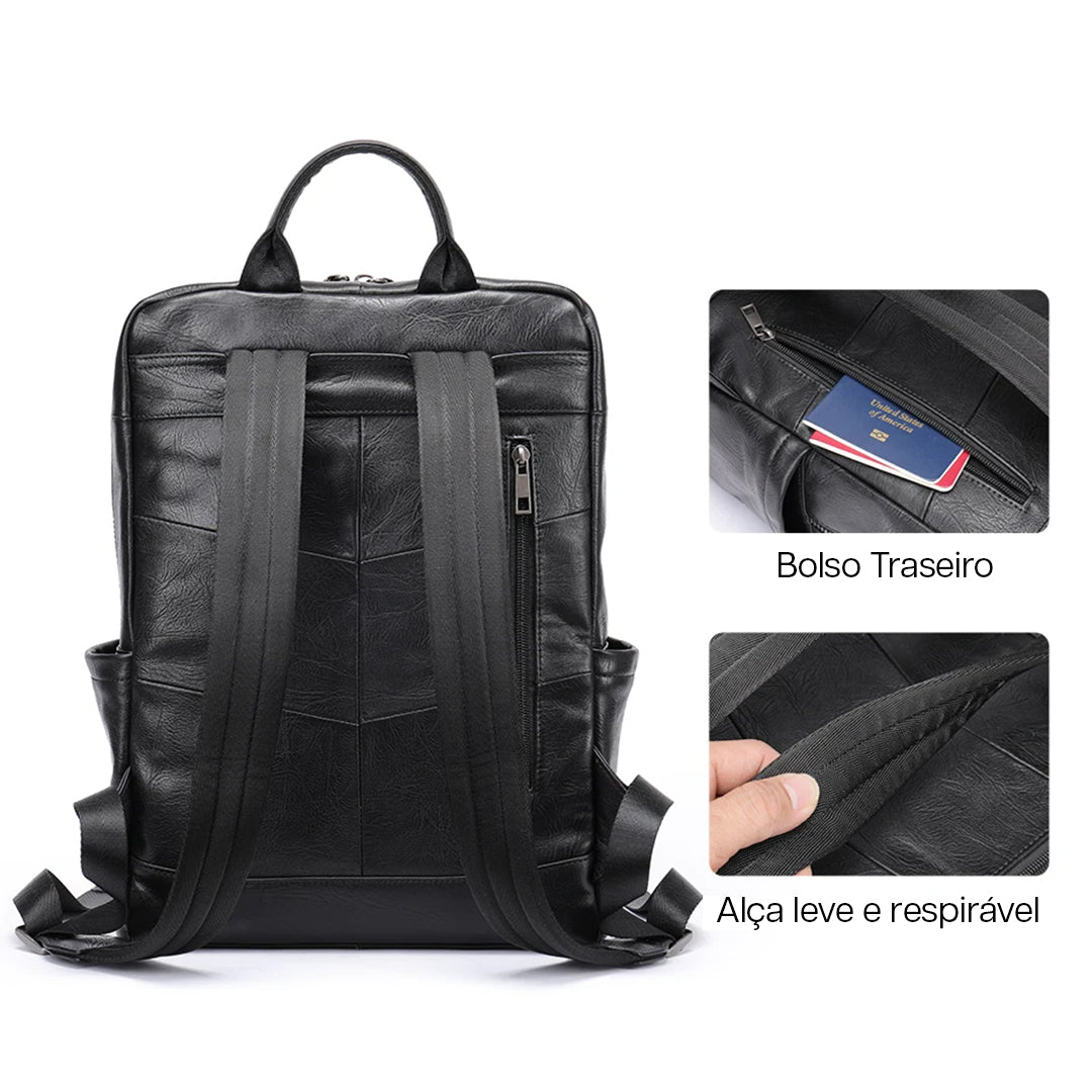 Mochila Executiva de Couro Legítimo Hephaestus