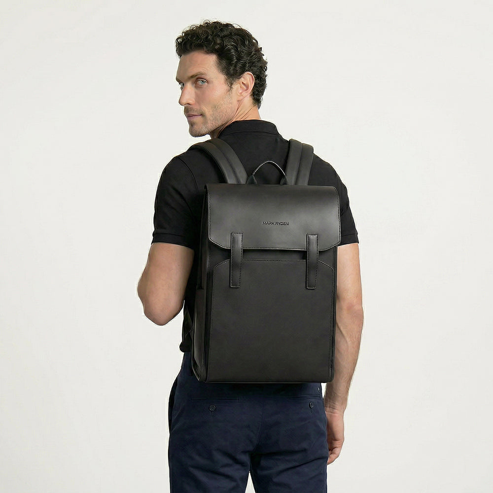 Mochila de Couro Impermeável com 15,6 polegadas