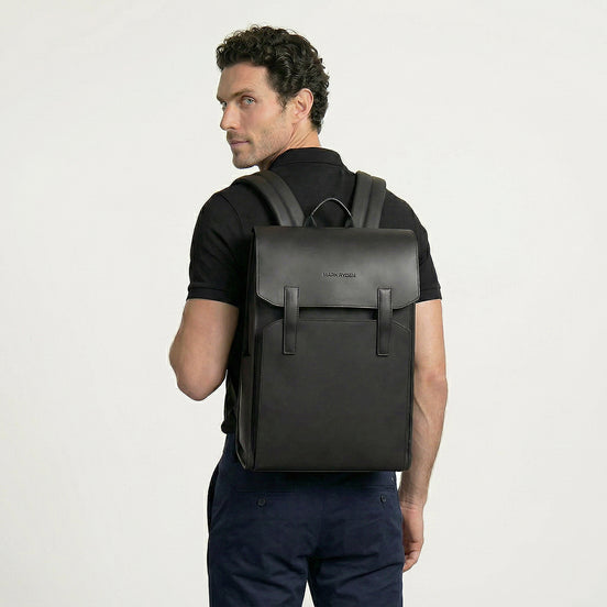 Mochila de Couro Impermeável com 15,6 polegadas