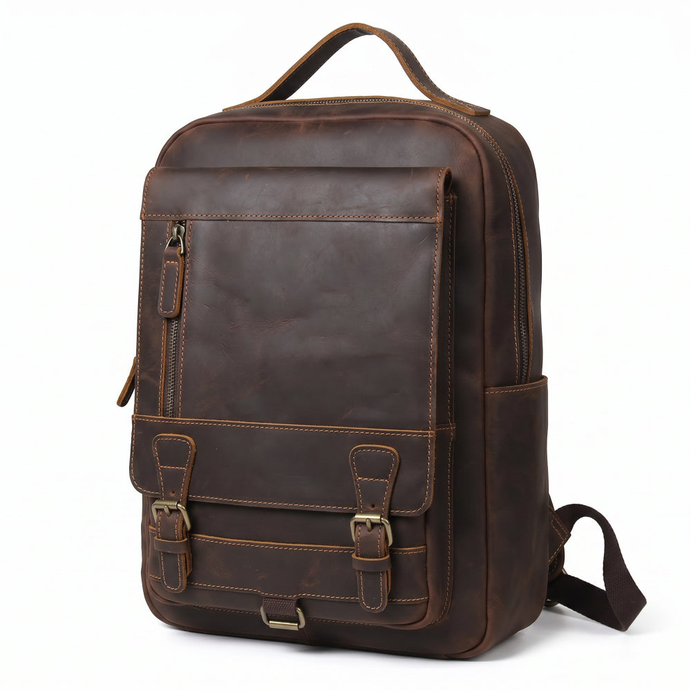 Mochila Executiva em Couro Legítimo para Notebook 15.6