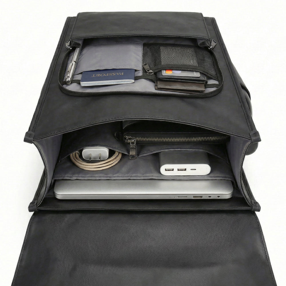 Mochila de Couro Impermeável com 15,6 polegadas
