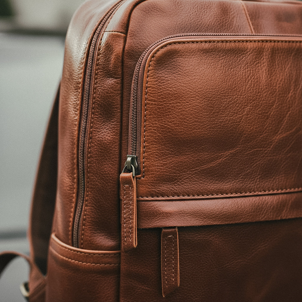 Mochila Executiva em Couro Legítimo Compacta Marrom