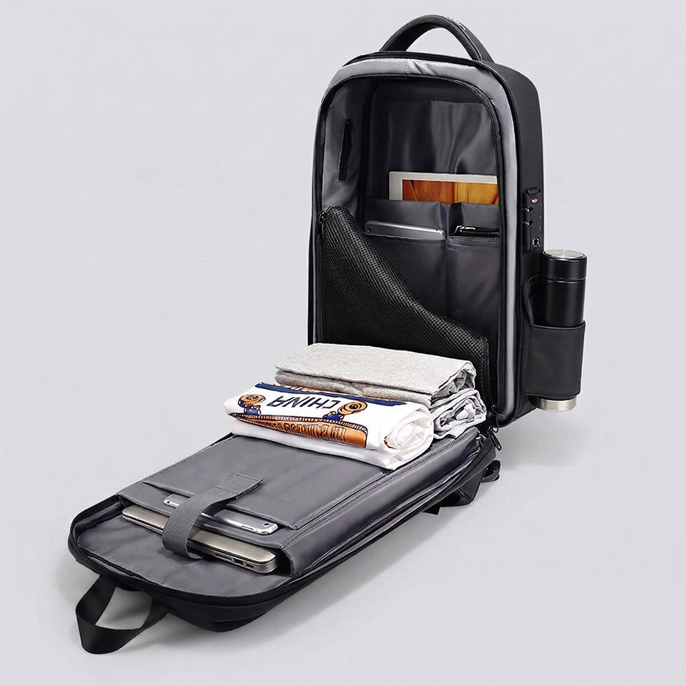 Mochila AntiFurto Impermeável Porta USB Expansível 20L a 35L