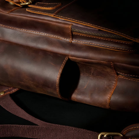 Mochila Executiva em Couro Legítimo para Notebook 15.6