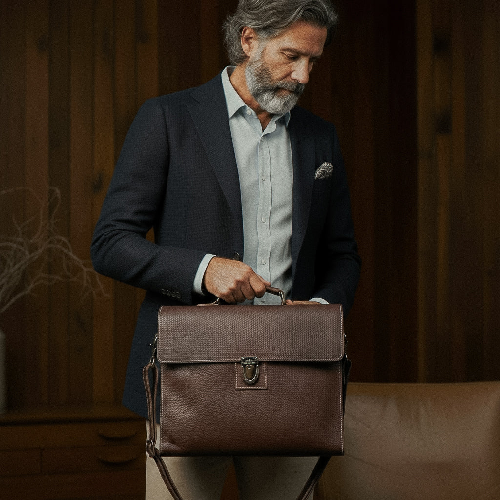 Maleta Executiva Empresarial Couro Legítimo Hephaestus Hermes