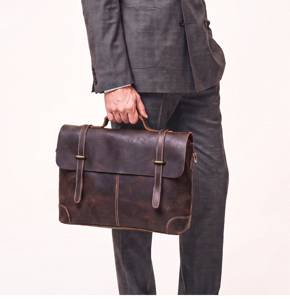 Maleta Executiva Empresarial de Couro Legítimo Masculina