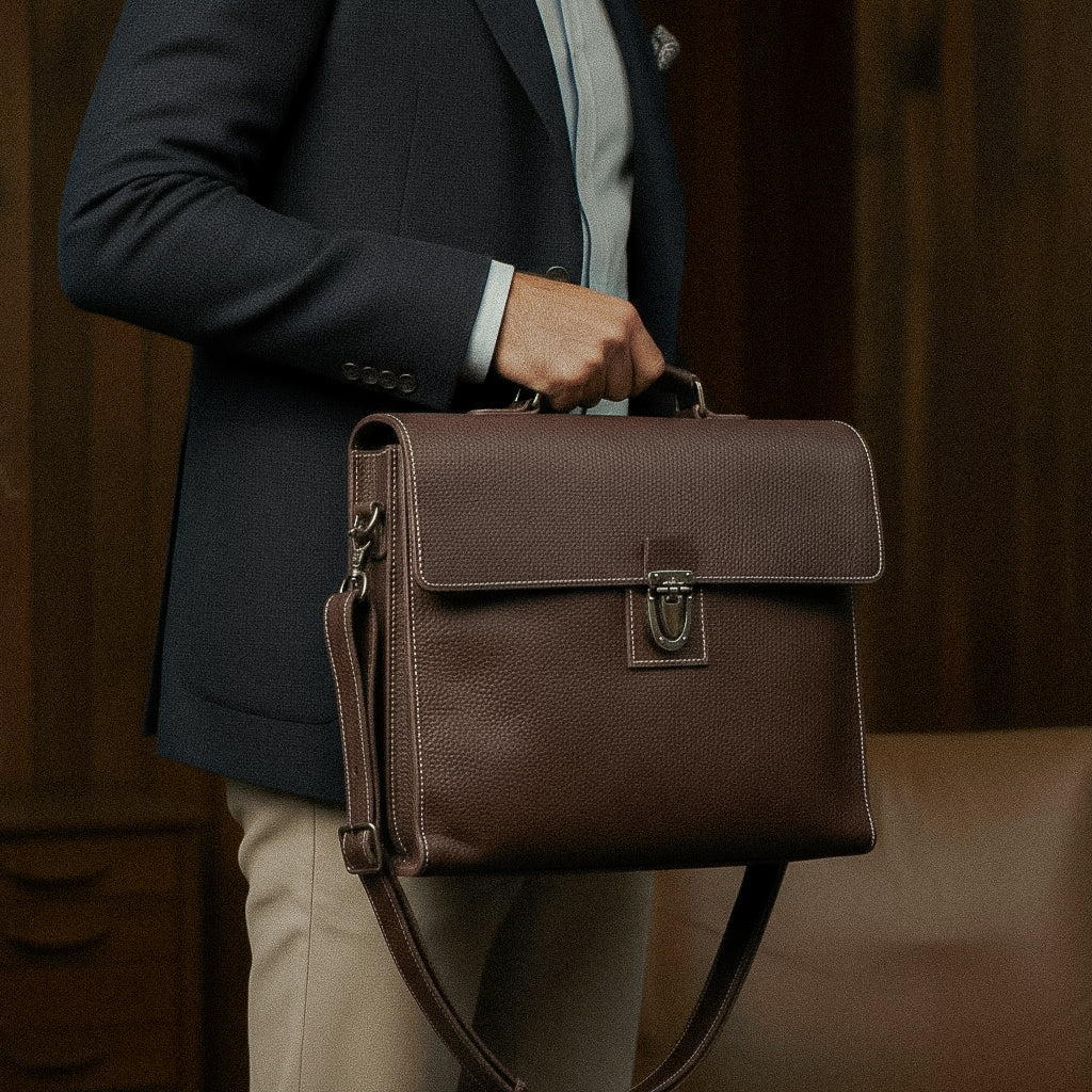 Maleta Executiva Empresarial Couro Legítimo Hephaestus Hermes