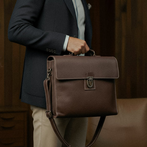 Maleta Executiva Empresarial Couro Legítimo Hephaestus Hermes