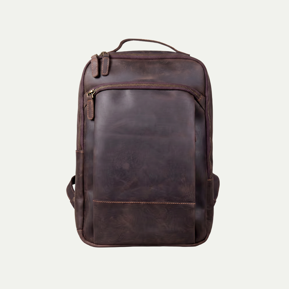 Mochila de Couro Legítimo Masculina para Notebook Vintage