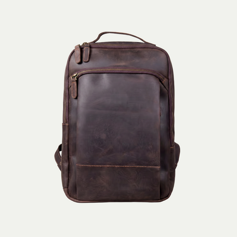 Mochila de Couro Legítimo Masculina para Notebook Vintage