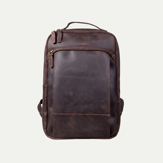 Mochila de Couro Legítimo Masculina para Notebook Vintage