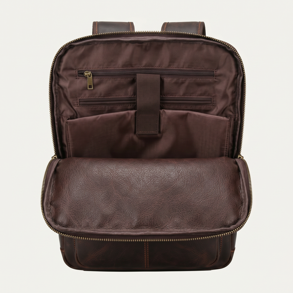 Mochila de Couro Legítimo Masculina para Notebook Vintage