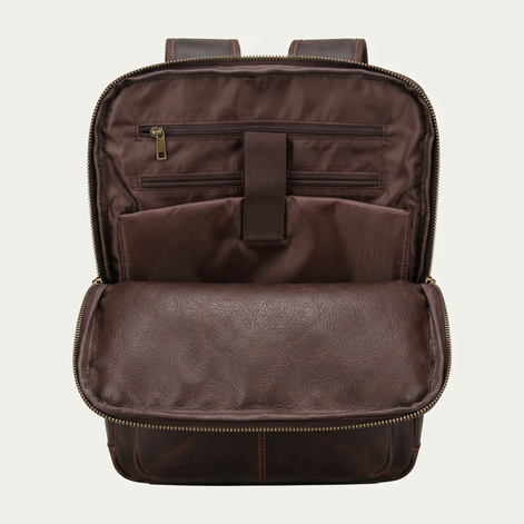 Mochila de Couro Legítimo Masculina para Notebook Vintage