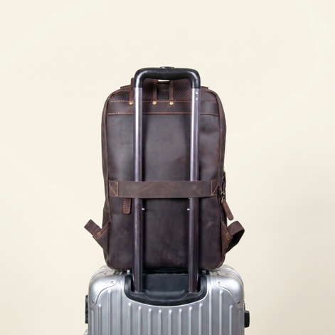Mochila de Couro Legítimo Masculina para Notebook Vintage