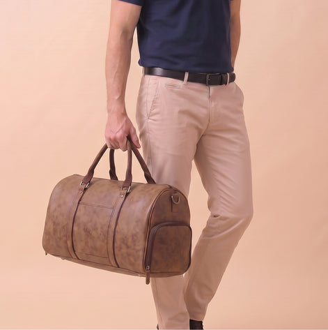Mala Executiva 35L em Couro Vegano Premium Marrom