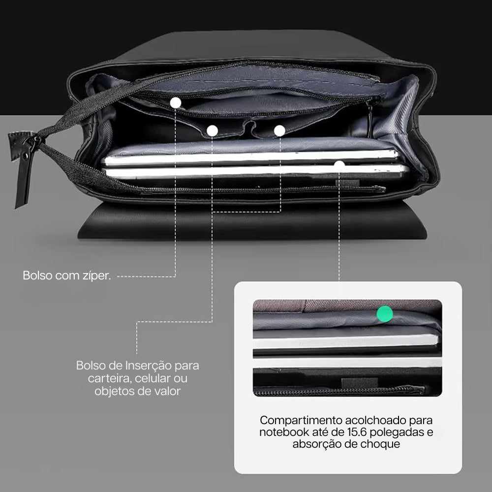 Mochila Impermeável Executiva para Notebook 15.6