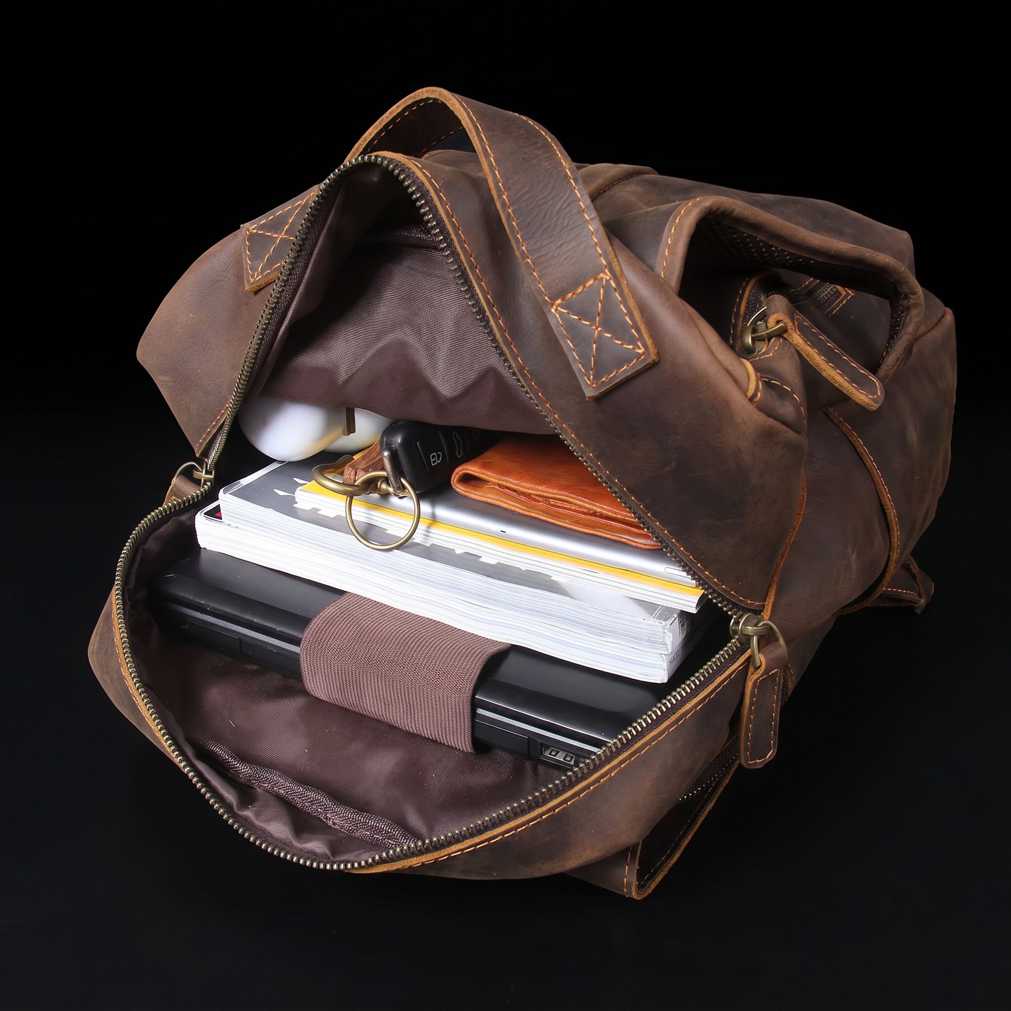 Mochila Executiva em Couro Legítimo para Notebook 15.6