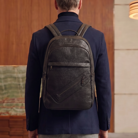 Mochila Executiva em Couro Legítimo Preto