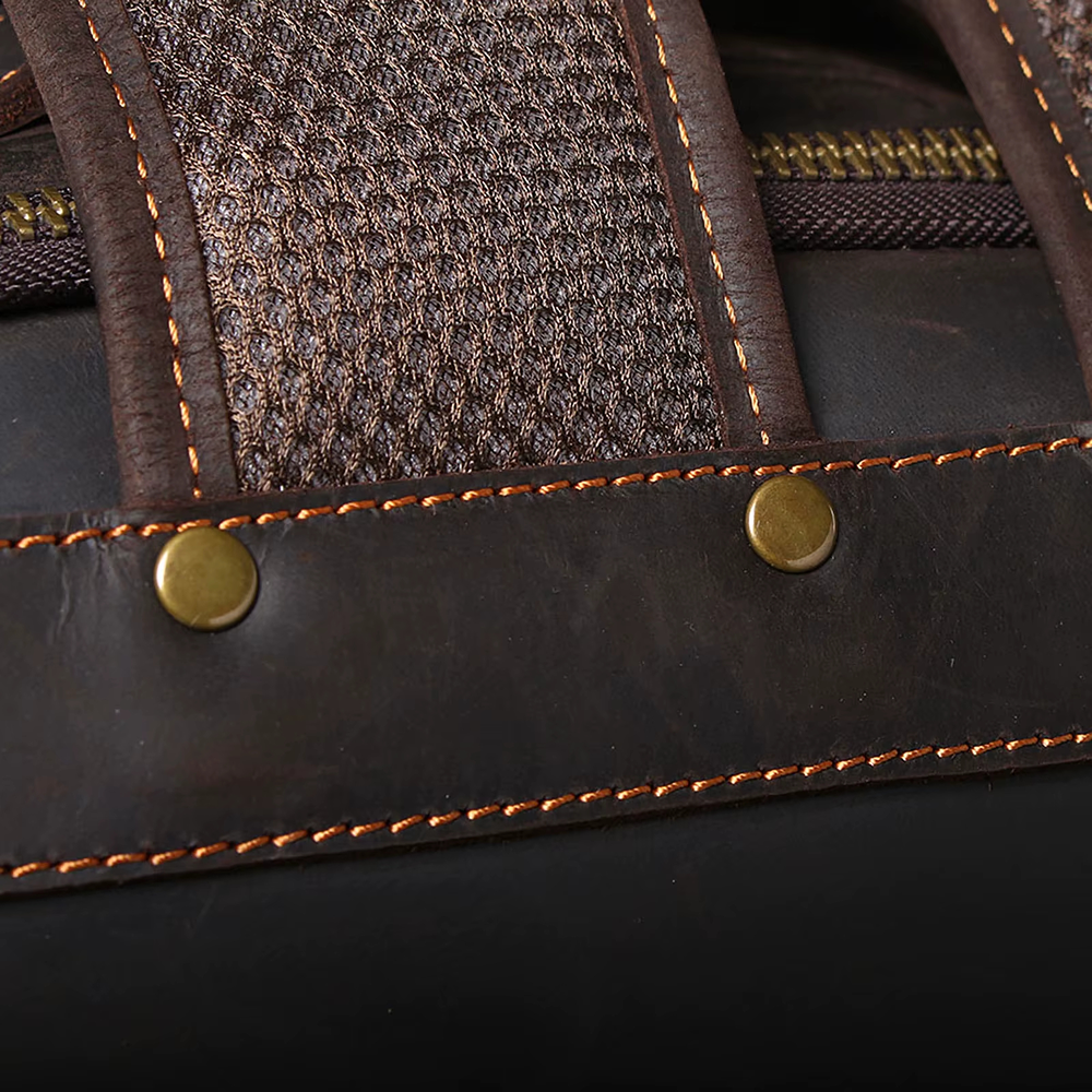 Mochila de Couro Legítimo Masculina para Notebook Vintage