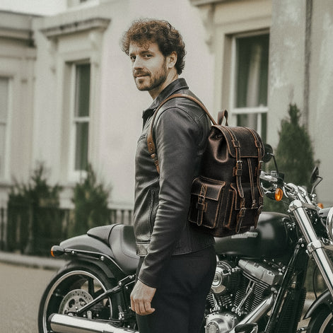 Mochila Couro Legítimo Executiva Escuro