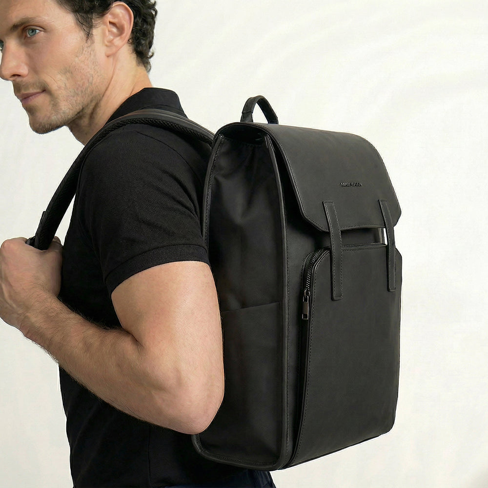 Mochila de Couro Impermeável com 15,6 polegadas