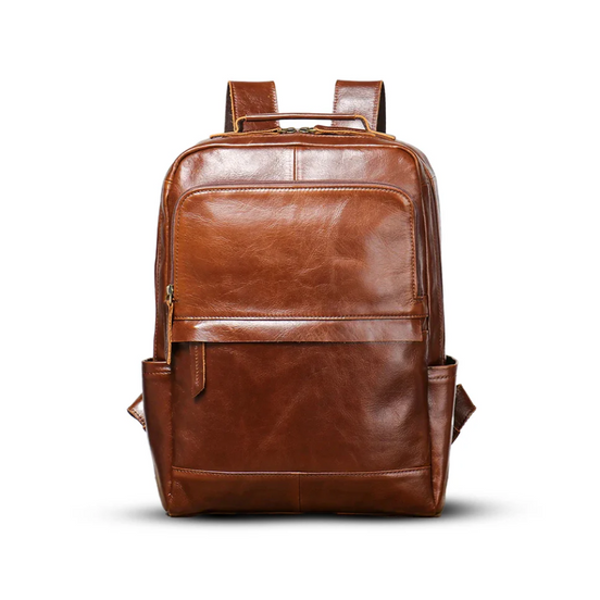 Mochila Executiva em Couro Legítimo Compacta Marrom