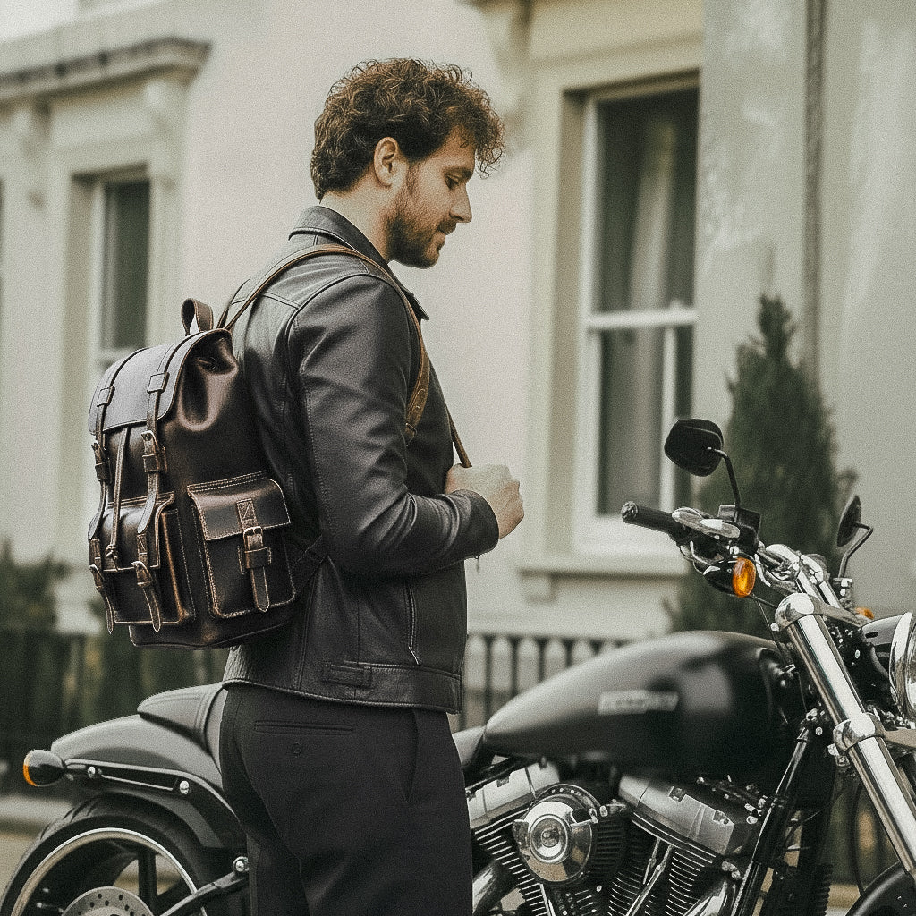 Mochila Couro Legítimo Executiva Escuro