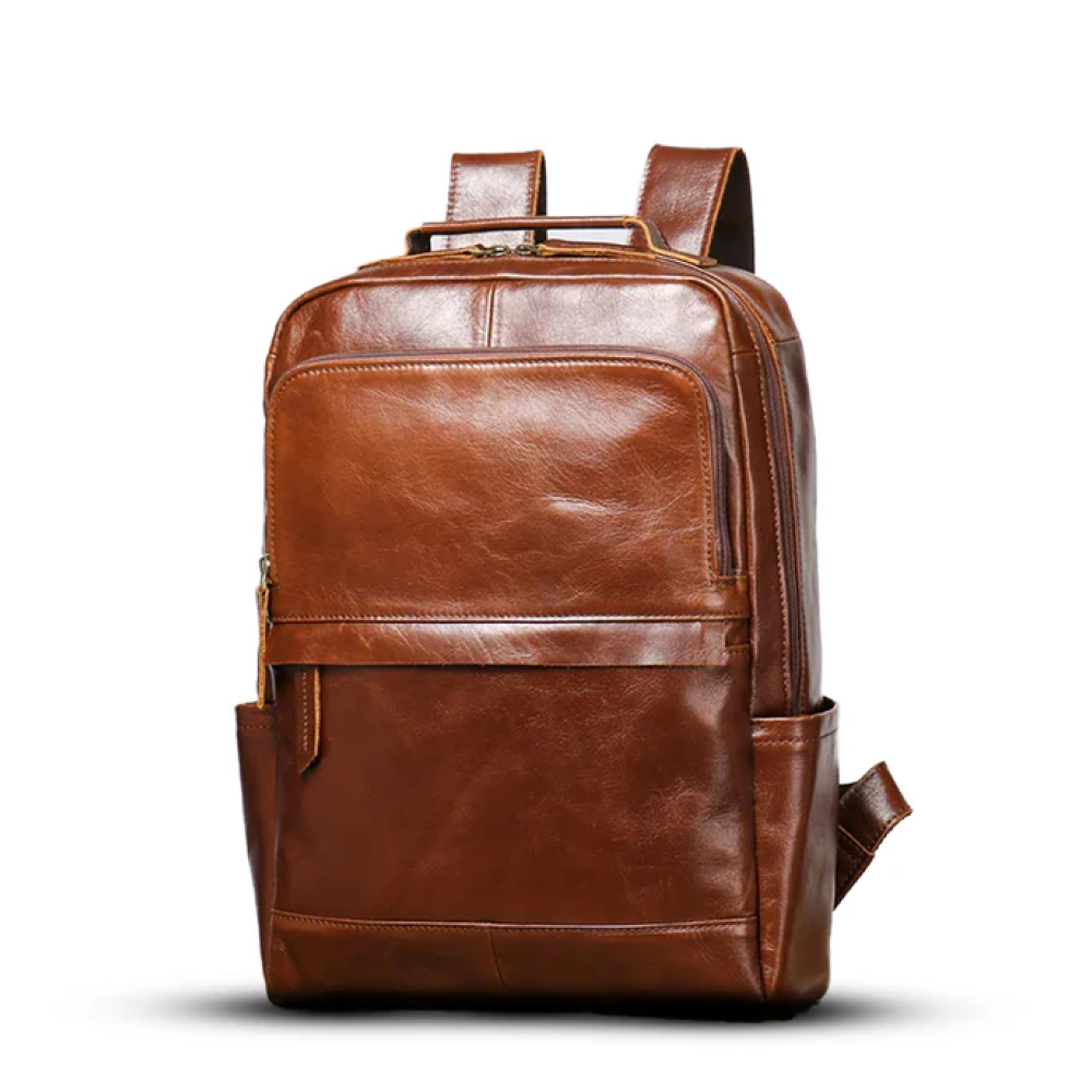 Mochila Executiva em Couro Legítimo Compacta Marrom