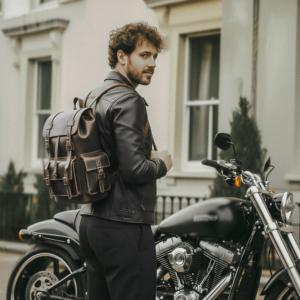 Mochila Couro Legítimo Executiva Escuro