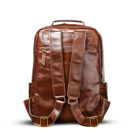 Mochila Executiva em Couro Legítimo Compacta Marrom