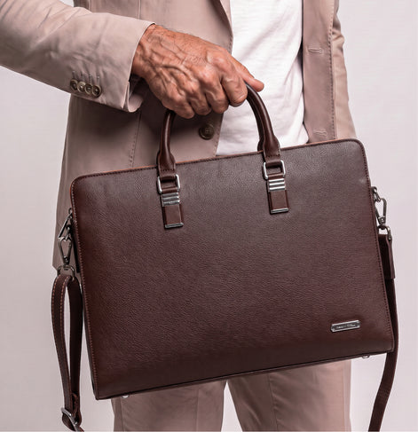 Maleta Executiva Slim Masculina em Couro Vegano Premium