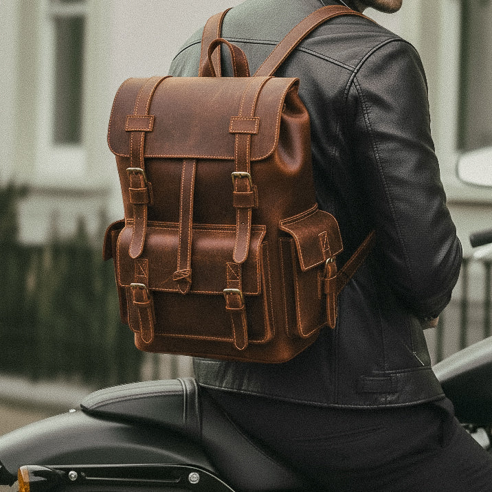 Mochila Executiva em Couro Legítimo Marrom Escuro