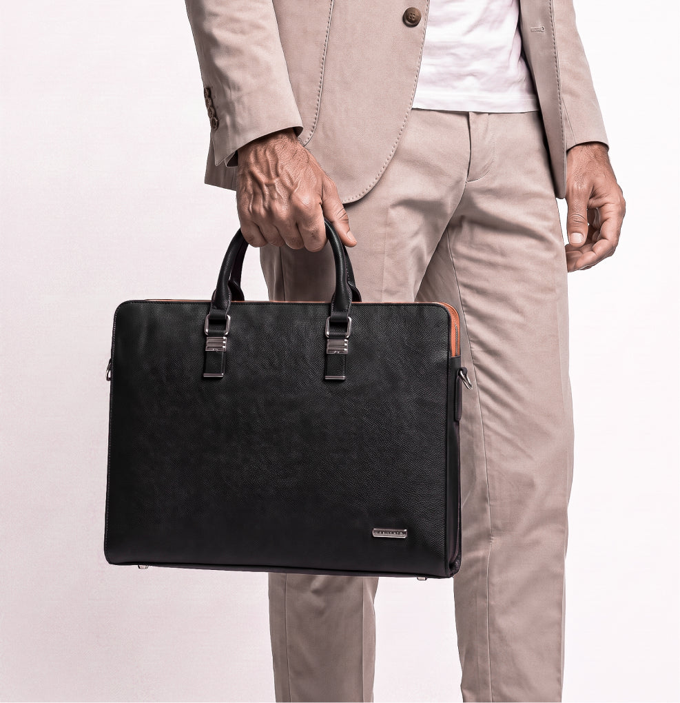 Maleta Executiva Slim Masculina em Couro Vegano Premium