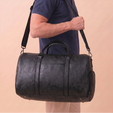 Mala Executiva de Couro Vegano Preto 35L