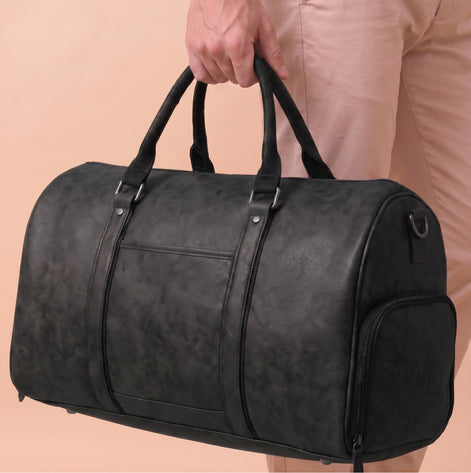 Mala Executiva de Couro Vegano Preto 35L