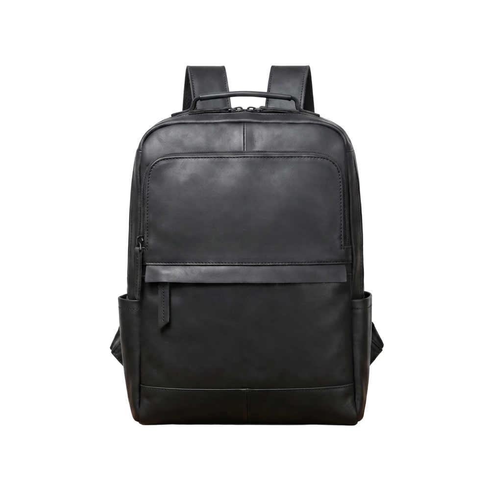 Mochila Executiva em Couro Legítimo Compacta Preto