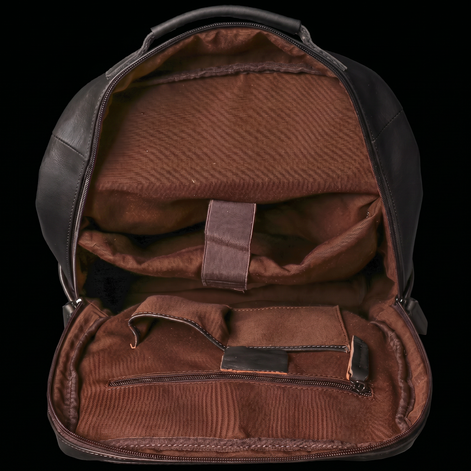 Mochila Executiva em Couro Legítimo Compacta Preto