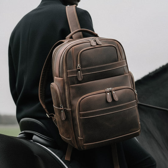 Mochila Executiva de Couro Legítimo Hephaestus Atlas