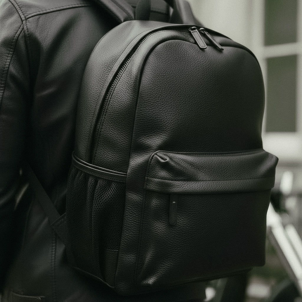 Mochila Executiva Masculina de Couro Preto