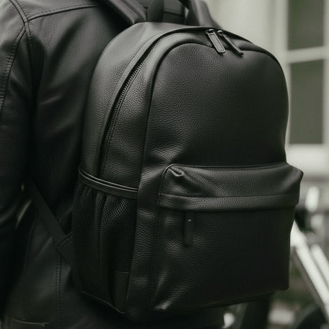 Mochila Executiva Masculina de Couro Preto