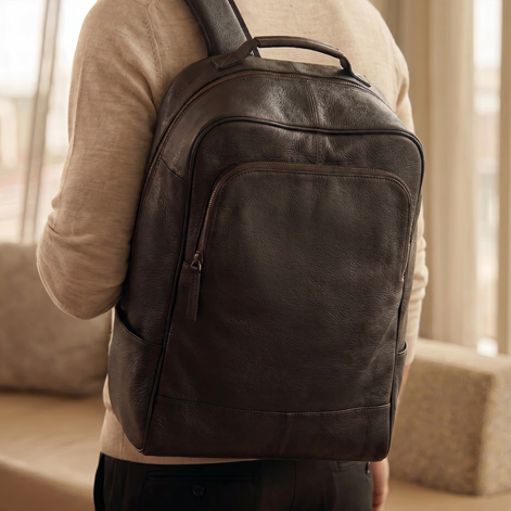 Mochila de Couro Legítimo Masculina Full Grain Premium