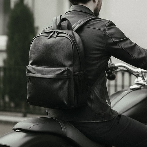 Mochila Executiva Masculina de Couro Preto
