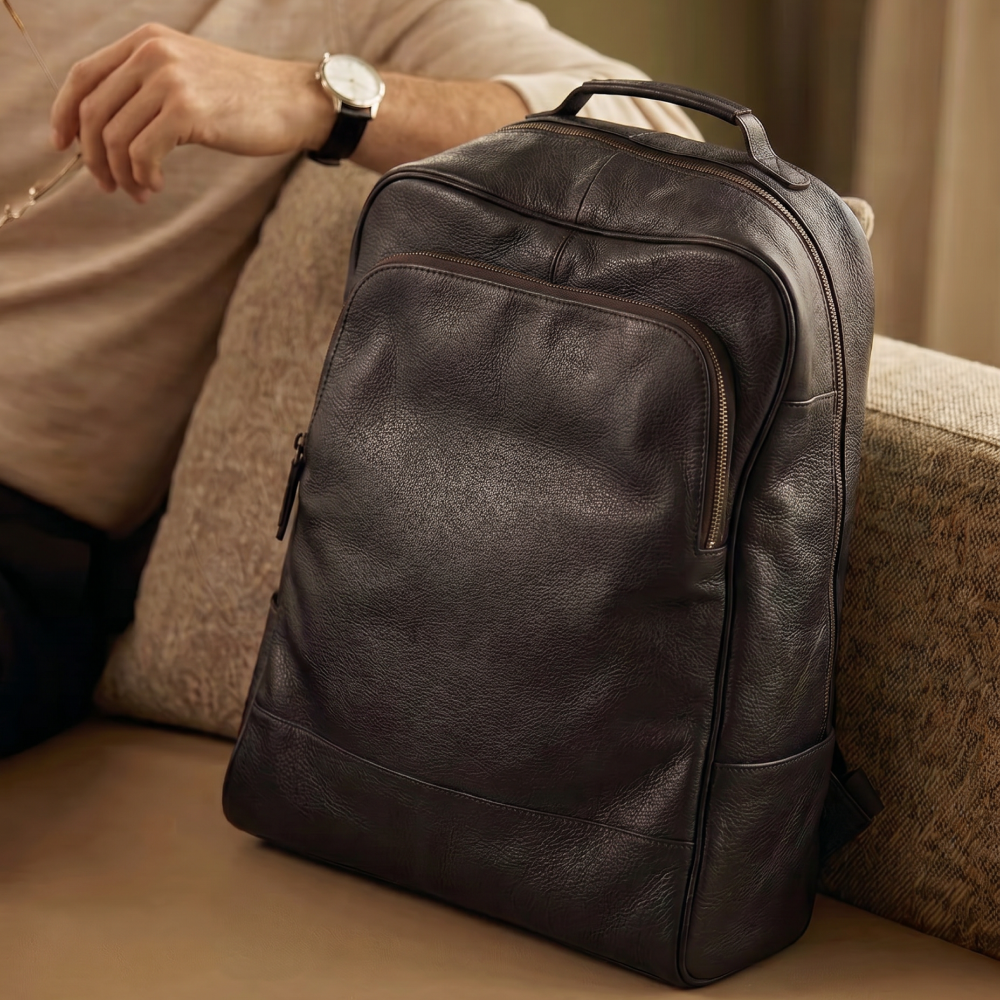 Mochila de Couro Legítimo Masculina Full Grain Premium